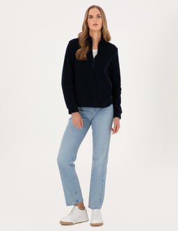 Lacivert Comfort Fit Sweatshirt