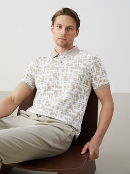 Polo Yaka K?sa Kollu Desenli Pike Erkek Ti??rt