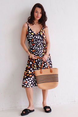 Martichelli Платье летнее чёрное с принтом  фото 6