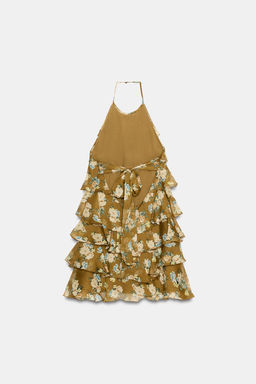 VESTIDO VOLANTES FLORES / crudo/kaki - Zara фото 5