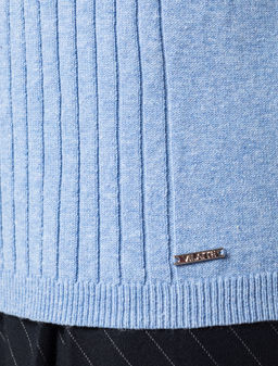 VILATTE / Свитер их хлопка с нейлоном с декоративными элементами вязки  фото 2