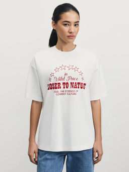 Футболка оверсайз с принтом / Zarina  фото 3