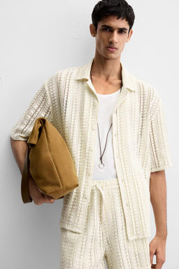CROCHET TEXTURED SHIRT - Zara фото 7