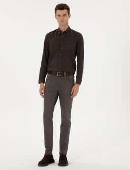 Kahverengi Slim Fit Jean Pantolon