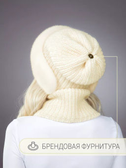 шапка Ника норка трикотаж жемчуг - Davidovfox фото 7