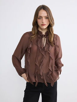 Ba?lamal? Yaka F?rf?rl? Bluz