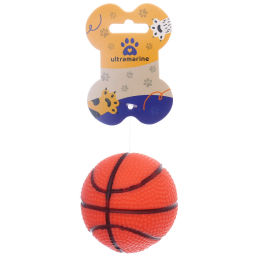 Цена за 6 шт. Игрушка - мячик для собак средних и крупных пород "БЕГИ ЛОВИ", цвет оранжевый, с пищалкой, d-7см (лейбл)