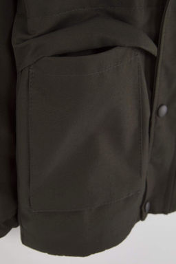 Haki Duz/Basic Kal?n Polo Yaka Regular Unisex Cocuk Mont TKDAW26MO00007 - Trendyolmilla фото 3