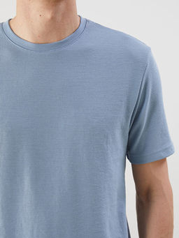 Bisiklet Yaka K?sa Kollu Erkek Dokulu Ti??rt