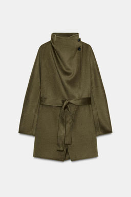 HIGH-NECK WOOL BLEND COAT ZW COLLECTION - Zara фото 2