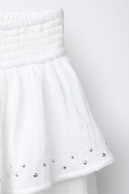 STUDDED RUFFLE BERMUDA SKORT - Zara фото 3