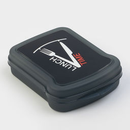 Цена за 2 шт. Контейнер для бутербродов Бытпласт, 17×13×4.2 см, пластик, чёрный