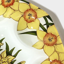 Подставка для яиц Доляна Кролик в цветах, 8 ячеек, 22?22 см, стекло, жёлтая