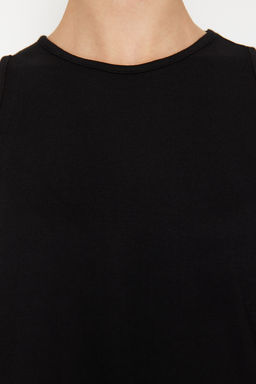 Siyah Regular/Normal Kal?p Bisiklet Yaka Orme Bluz TWOSS24BZ00502 - Trendyolmilla фото 5