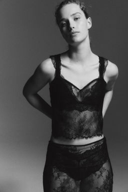 Top corto de encaje - H&m фото 3