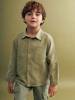 Basic Gabardin Uzun Kollu Erkek ?ocuk G?mlek