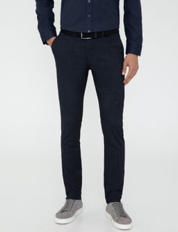 Lacivert Slim Fit _izgili Kanvas Pantolon - Pierre cardin фото 2