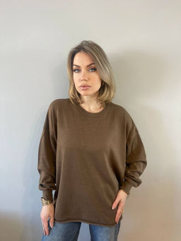 K13113 Джемпер (вязаный трикотаж) КОРИЧНЕВЫЙ