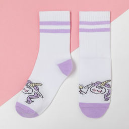 Носки для девочки KAFTAN: Unicorn, белые, размер 16-18
