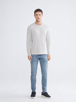 Bisiklet Yaka Uzun Kollu Erkek Sweatshirt