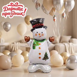 Интерьерное украшение Фигура-шар "Снеговичок" 120см