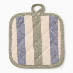 Прихватка Доляна Полоса цв.син/зел 17*17 см 50%п/э 50% хл  фото 2