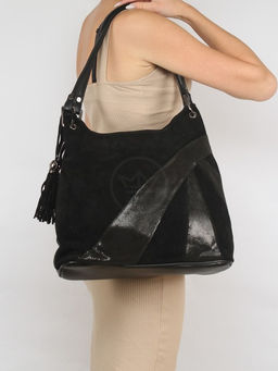 Сумка женская иск/кожа+нат/замша GT-MAQ 63116 MAQ-1/F 001-1/М-1/F 001-1, 1отд+карм/пер, черный SALE 257810 - Adelia фото 5