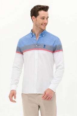 Мужская белая рубашка с длинным рукавом - U.s. polo assn фото 3