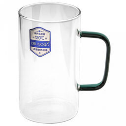 Делисога (Delisoga) Кружка стеклянная 410мл Байкал тонкостенное, боросиликатное стекло, цветная ручка, д6,9см h12,5см, д/горла 6,8см, д/основания 6,4см, набор 4 штуки, в подарочной коробке (Китай) - Домашняя мода фото 6