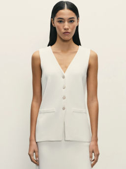 Вязаный жилет с вискозой в составе / Zarina  фото 3