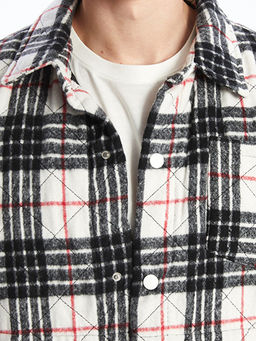 Regular Fit Uzun Kollu Ekose Erkek G?mlek Ceket