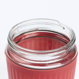 Стакан с крышкой Love You, 350 мл, стекло, красный