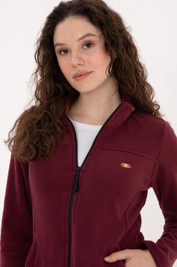 Kad_n Bordo Fermuarl_ Dik Yaka Polar Sweatshirt - U.s. polo assn фото 2
