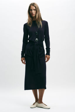 PLAIN KNIT MIDI SKIRT