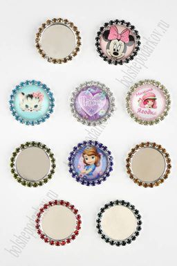 Крышечка металл со стразами (20 шт) SF-2299, ассорти