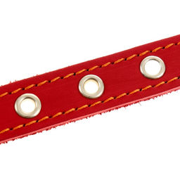 Ошейник кожаный однослойный безразмерный, 45 х 2 см, ОШ 18-39 см, красный - Пижон фото 4