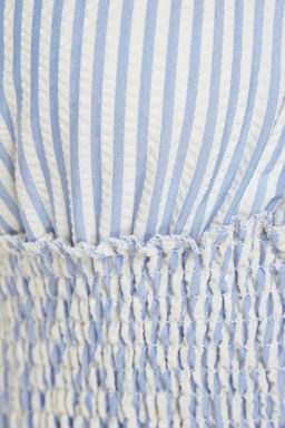 Plaj Giyim Mavi Cizgili Dokuma Gipe Detayl? Bluz TBESS21BZ1901 - Trendyolmilla фото 7