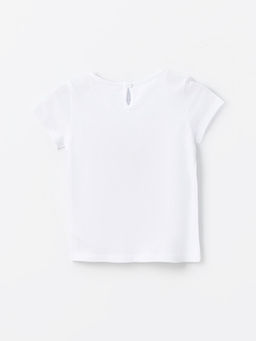 Bisiklet Yaka Bask?l? K?sa Kollu K?z Bebek Ti??rt - Waikiki фото 2