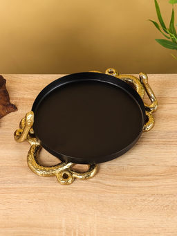 Поднос с бортиками «Золотая змейка», 33×24×10 см, алюминий, сталь