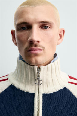 CHAMPION ® X ZARA COLOUR BLOCK STRIPE CARDIGAN  фото 6