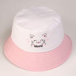 Панама детская «Мяу», белая, р-р 48-50