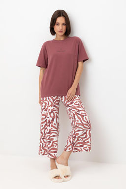 Е 20164/дикий имбирь,анималистичный орнамент пижама жен