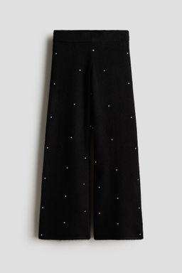 Pantal?n de punto con detalles de strass