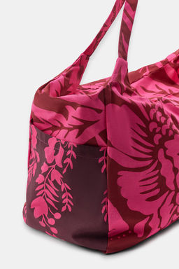 MAXI BOLSA ESTAMPADO FLORES / Fucsia