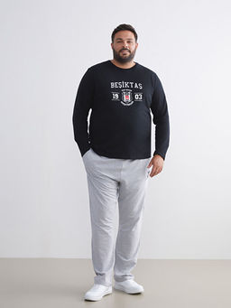 B?y?k Beden Be?ikta? Bask?l? Erkek Pijama Tak?m?
