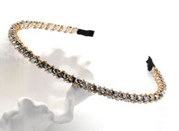 Ободок для волос с цирконом, цвет серебристый