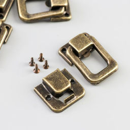 Цена за 2 шт. Замок металл для шкатулки бронза + гвозд. набор 5 шт 3,6х2,5 см