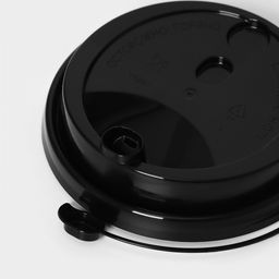 Цена за 50 шт. Крышка одноразовая для стакана с питейником и клапаном, черная, 9 см, 50 шт/уп - Simaland фото 2