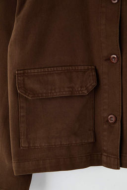 Ekru Fitilli Kadife Yaka Detayl? Denim Gomlek Ceket TWOAW26CE00004 - Trendyolmilla фото 9