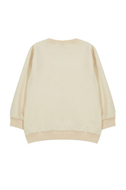 Bej*001 Erkek Cocuk Mevsimlik-Ince Basketbol Desenli Bisiklet Yaka Orme Sweatshirt TKDAW25SW00005 - Trendyolmilla фото 3